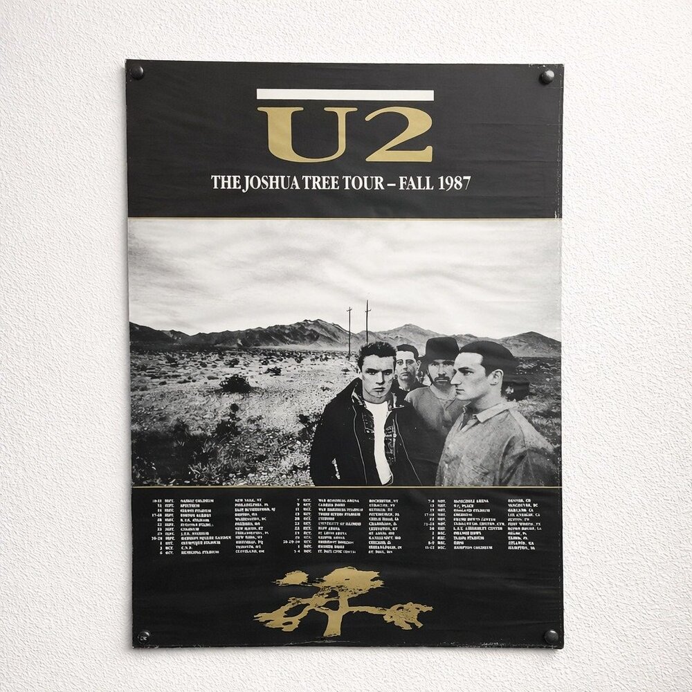 Original Vintage U2 Joshua Tree Poster 1987 Tour Winterland Productions  24 x 36